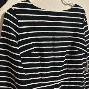 Black and White Striped Women's Top